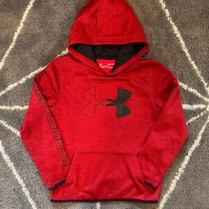 Under Armour Hoodie Red Black Boys Mediun